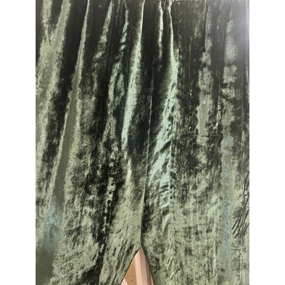 OOAK Green Velvet Hippie Flare Bell Ruffle Womens Pants Whimsigoth Fairy M/ L - Picture 4 of 9